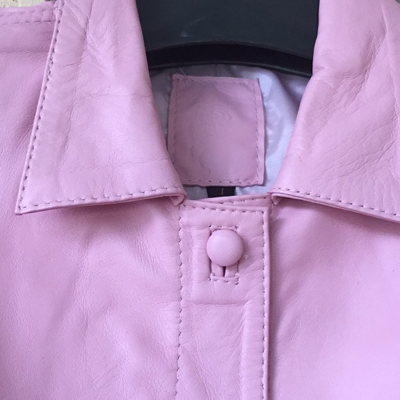 Uru Recoleta Leather Shirt Style Pink Jacket - Picture 4 of 10